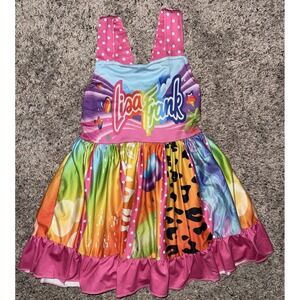 Vintage Lisa Frank Toddler Summer Dress 12-18 Months Multi-Color Pink Green Blue